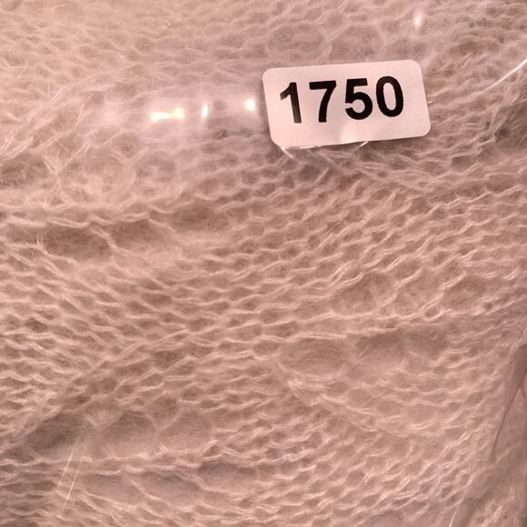 Ann Taylor Womens Open Knit Mohair Wool Top Sz L Ivory Beaded Sequin Balletcore - Picture 14 of 14